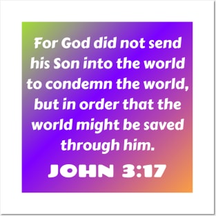 Bible Verse John 3:17 Posters and Art